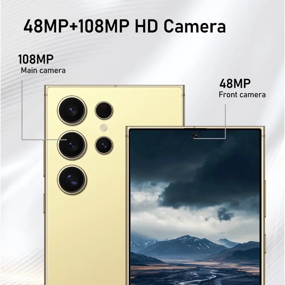 C24 Unlocked Android Gold Cell Phone 8+256GB Smartphone Dual SIM 5G 6800mAh